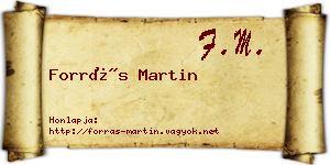 Forrás Martin névjegykártya