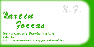 martin forras business card